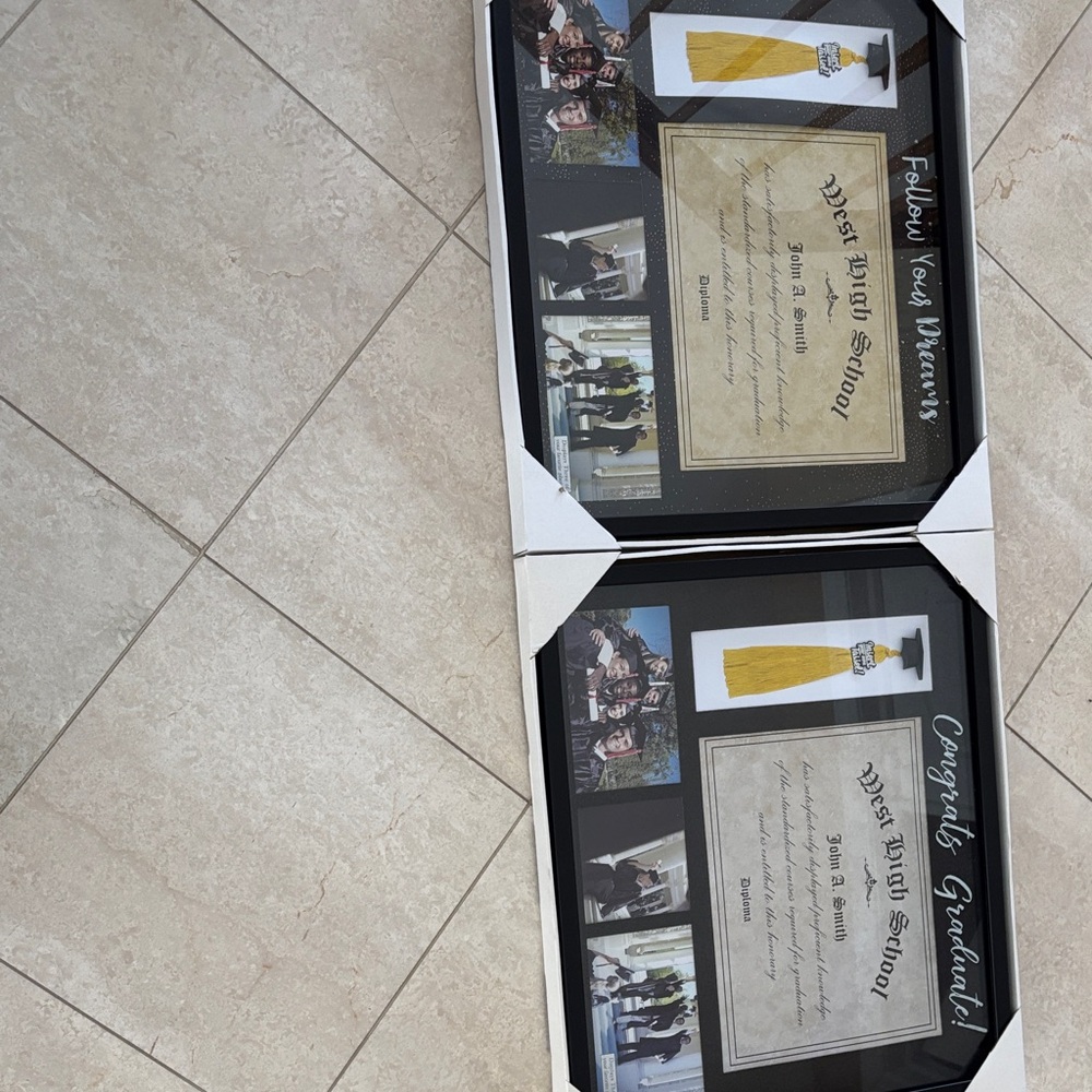 High school, college Graduation Tassel, Diploma and Photo Frame NEW never used..